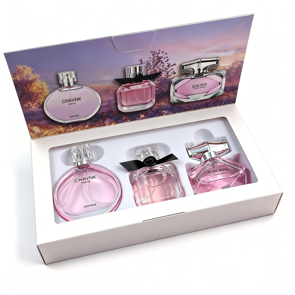 Scenting The Light Of Love 3-Piece Women’s Perfume Gift Set – Elegant Fragrance Collection, Lovely Pink Bottle Design, A Romantic Fragrance Gift for Every Special Moment.