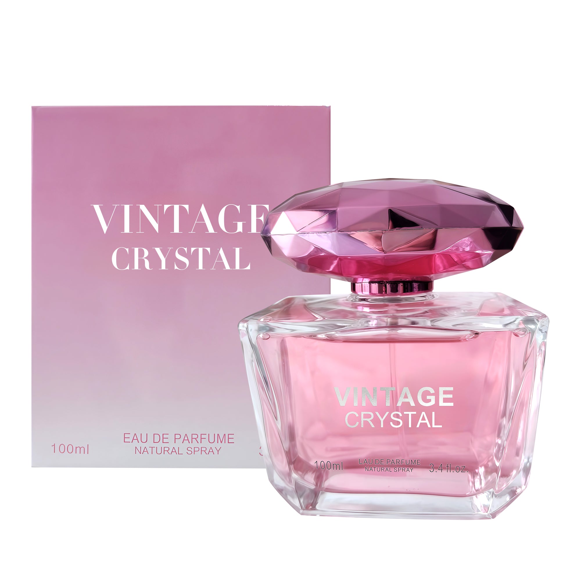 Vintage Crystal Women Perfume 3.4Fl Oz Eau De Parfum With Amber, Musk and Red Woods Notes