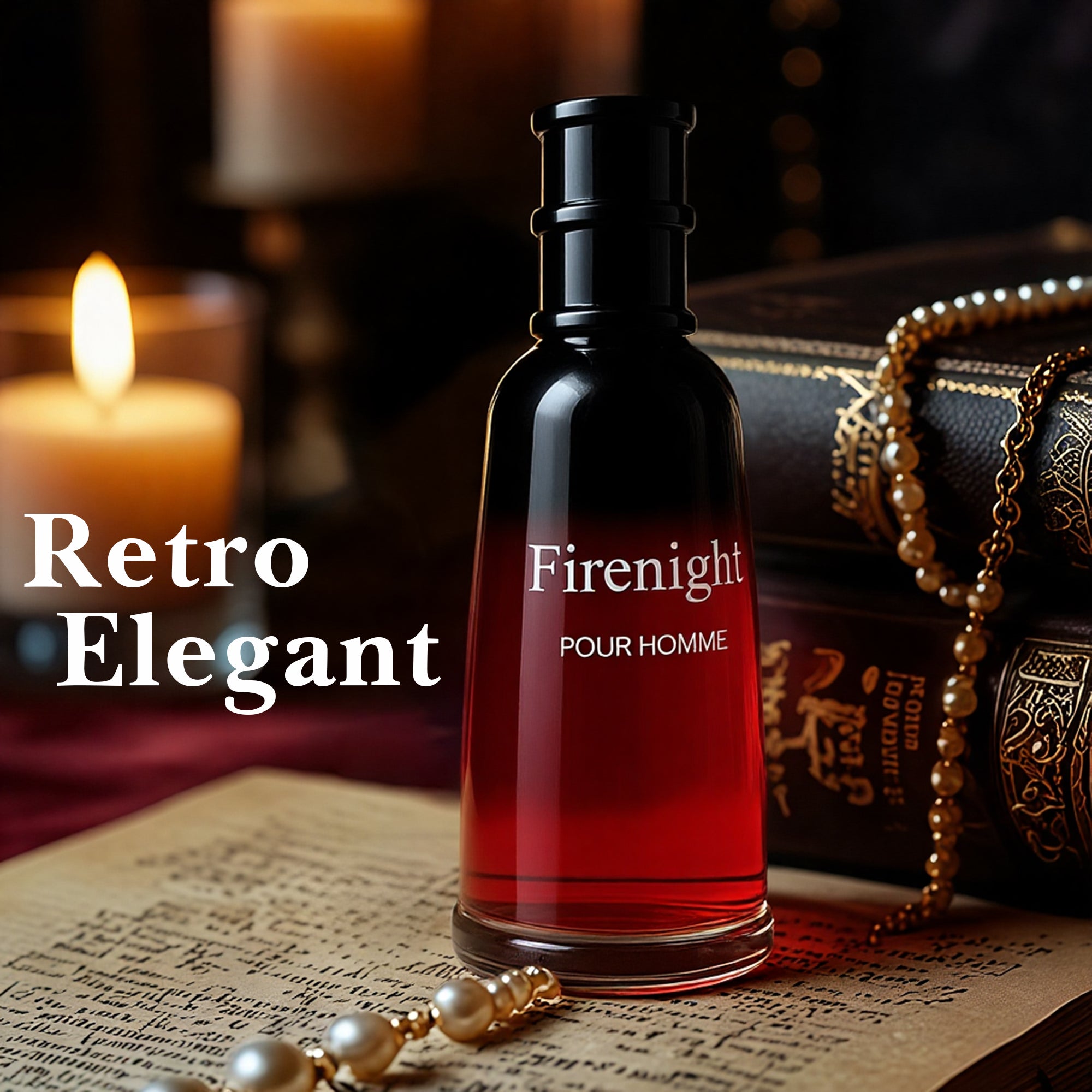 Firenight Men Cologne 3.4Fl Oz Eau De Toilette Notes with Nutmeg Flower, Lavender, Cedar, Chamomile