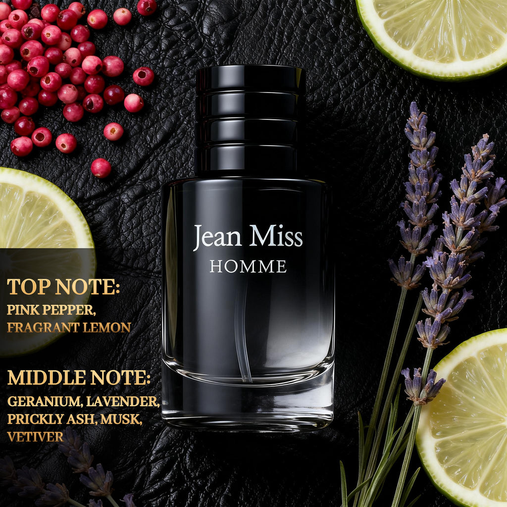 Jean Miss Black Luxury Men's Fragrance Gift Set, 3-Piece Perfume Collection with Fruity, Woody, Vanilla & Musk Notes.