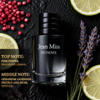 Jean Miss Black Luxury Men's Fragrance Gift Set, 3-Piece Perfume Collection with Fruity, Woody, Vanilla & Musk Notes.