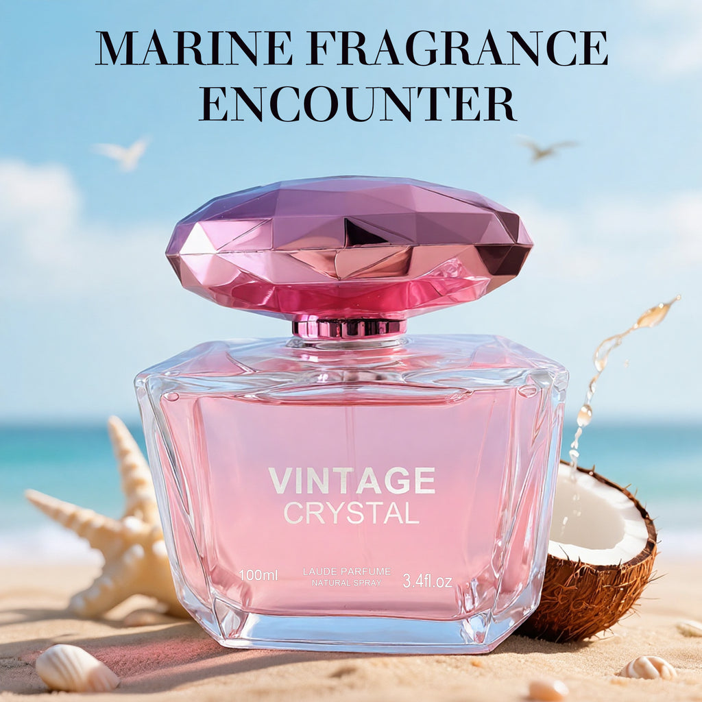 Vintage Crystal Women Perfume 3.4Fl Oz Eau De Parfum With Amber, Musk and Red Woods Notes