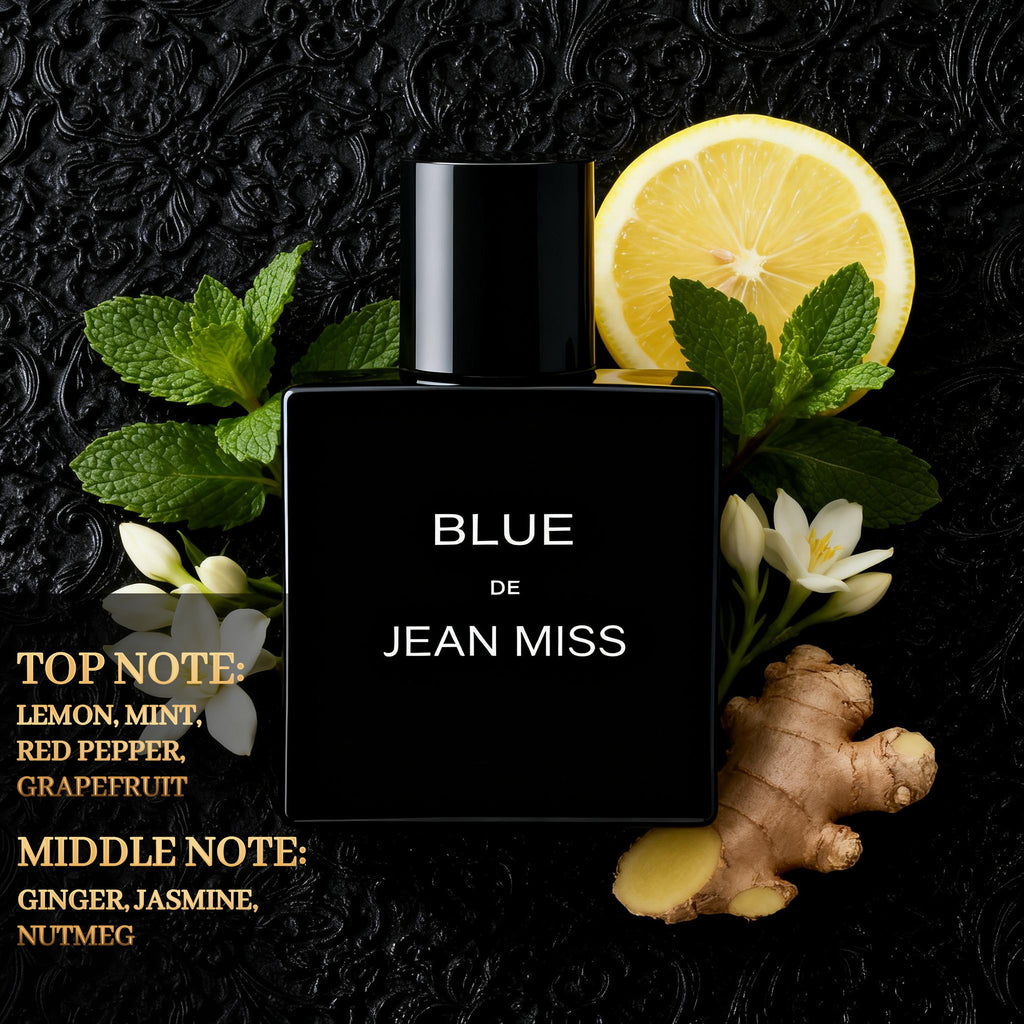 Jean Miss Black Luxury Men's Fragrance Gift Set, 3-Piece Perfume Collection with Fruity, Woody, Vanilla & Musk Notes.