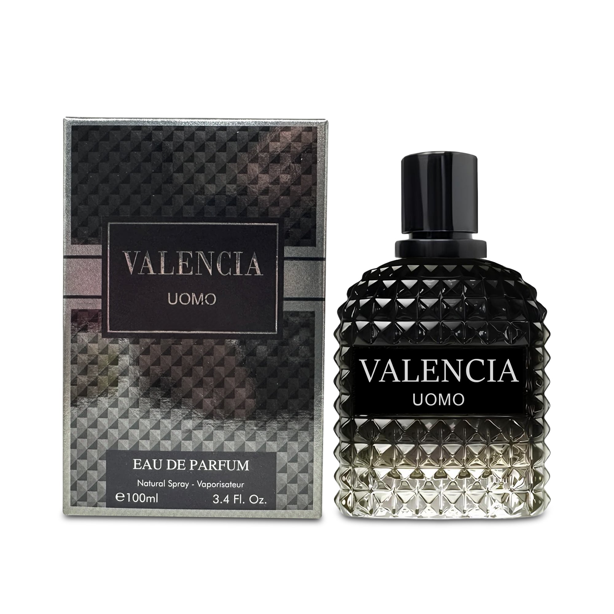 Valencia UOMO for Men Eau De Parfum - Woody Aromatic Fragrance - Floral Twist Blended with a Cool Facet of Mineral Notes & Salt - Edgy yet Masculine Scent - Cologne or Everyday Use - 100ml Bottle