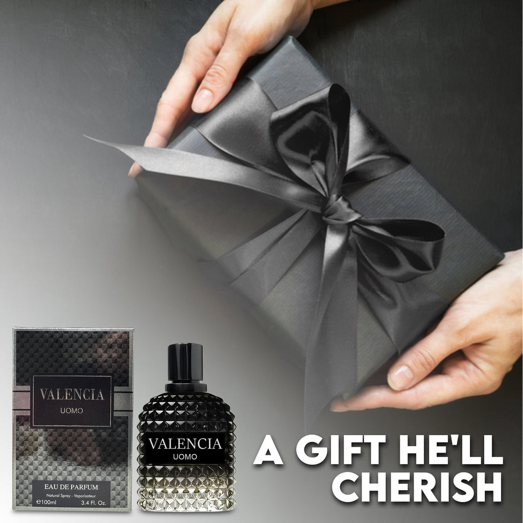 Valencia UOMO for Men Eau De Parfum - Woody Aromatic Fragrance - Floral Twist Blended with a Cool Facet of Mineral Notes & Salt - Edgy yet Masculine Scent - Cologne or Everyday Use - 100ml Bottle