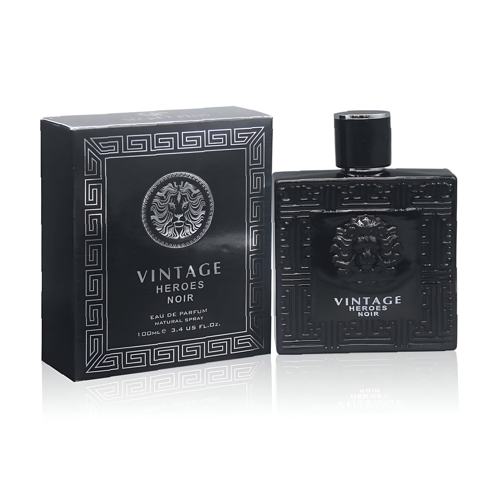 Vintage Heroes Noir Men Perfume 3.4 oz Eau de Parfum Spray with Fresh, Juicy, Spicy, Warm, Smoky Scent